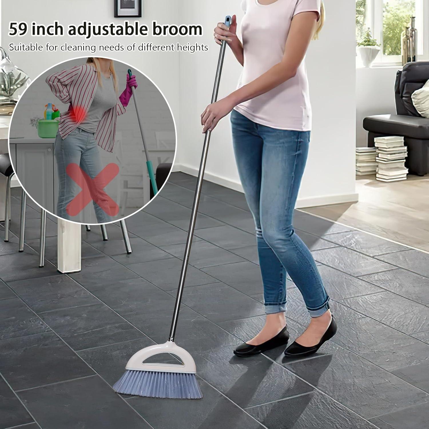 Escoba de Ángulo BAOYINGTE Rosa Claro 149.86 cm para Pisos Duro