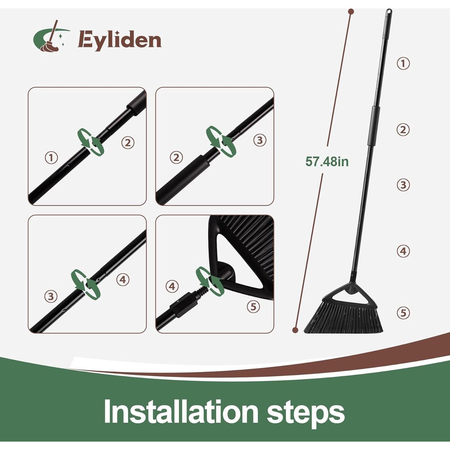 Escoba Eyliden en Ángulo con Mango Largo 146 cm - Multiuso