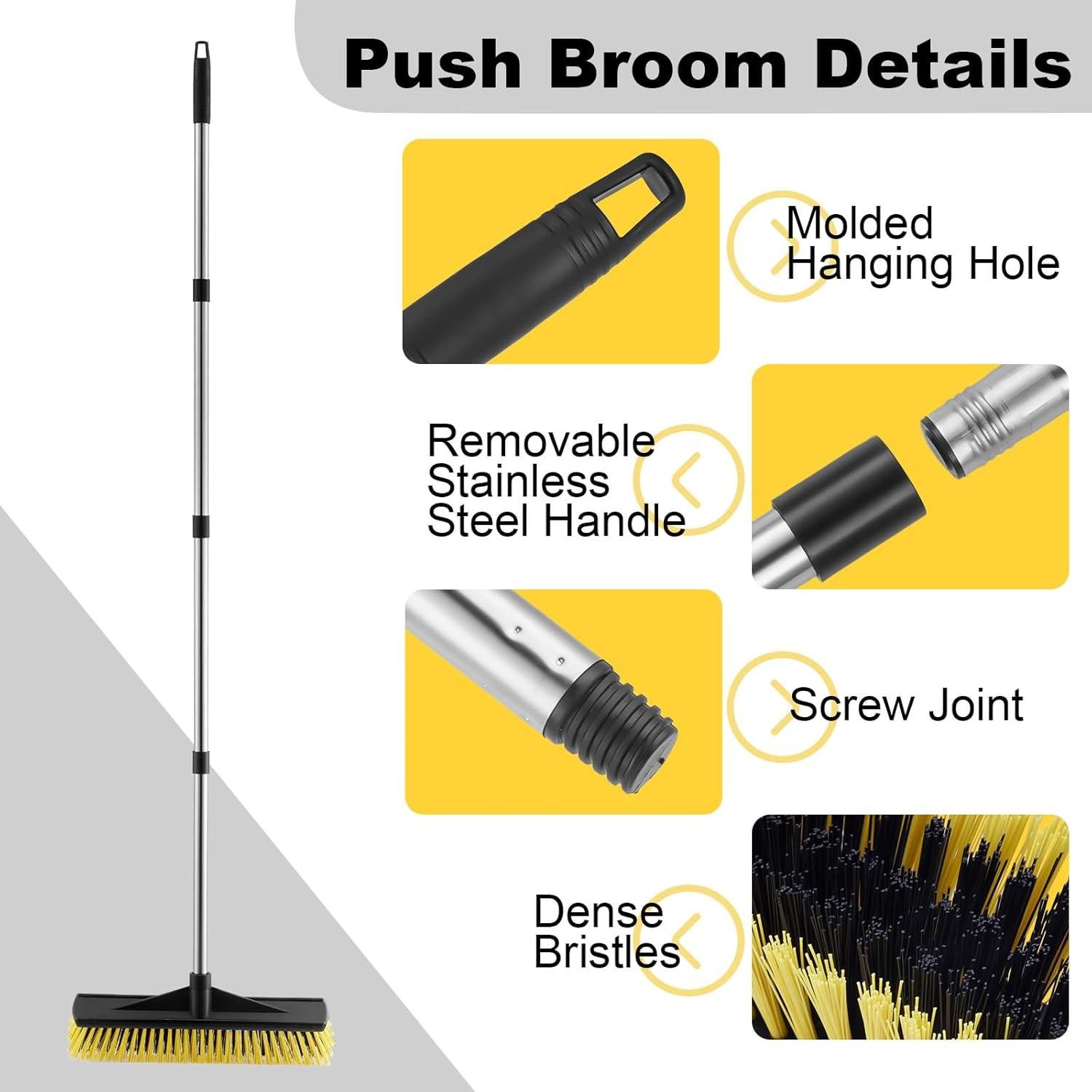 Escoba de Empuje LAWFYMORI 40.64 cm con Mango Ajustable 149.86 cm