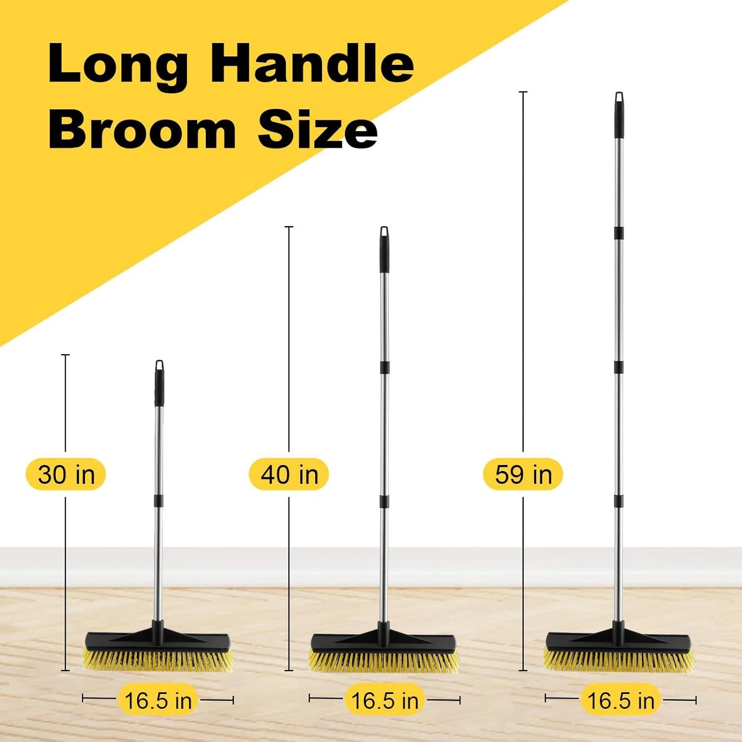 Escoba de Empuje LAWFYMORI 40.64 cm con Mango Ajustable 149.86 cm