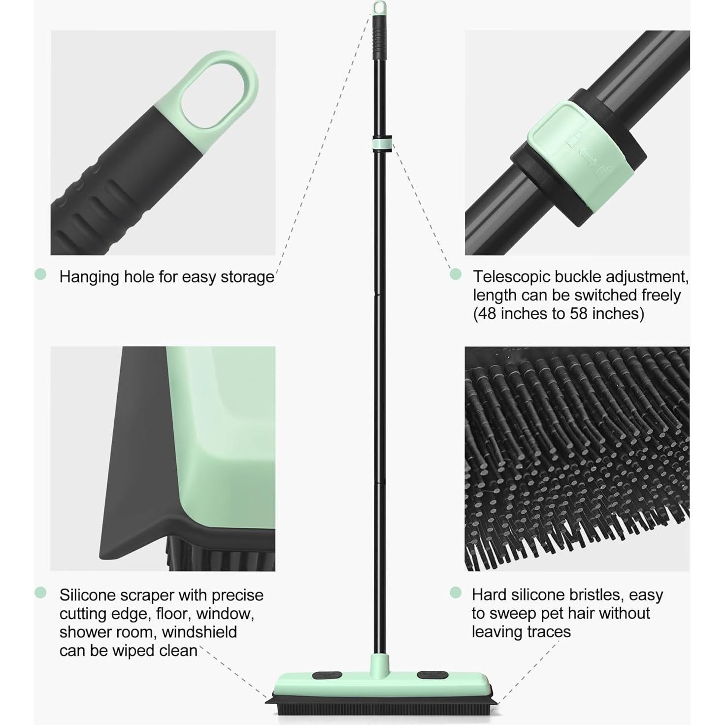 Escoba de goma DALIPER con escobilla para pelo de mascotas