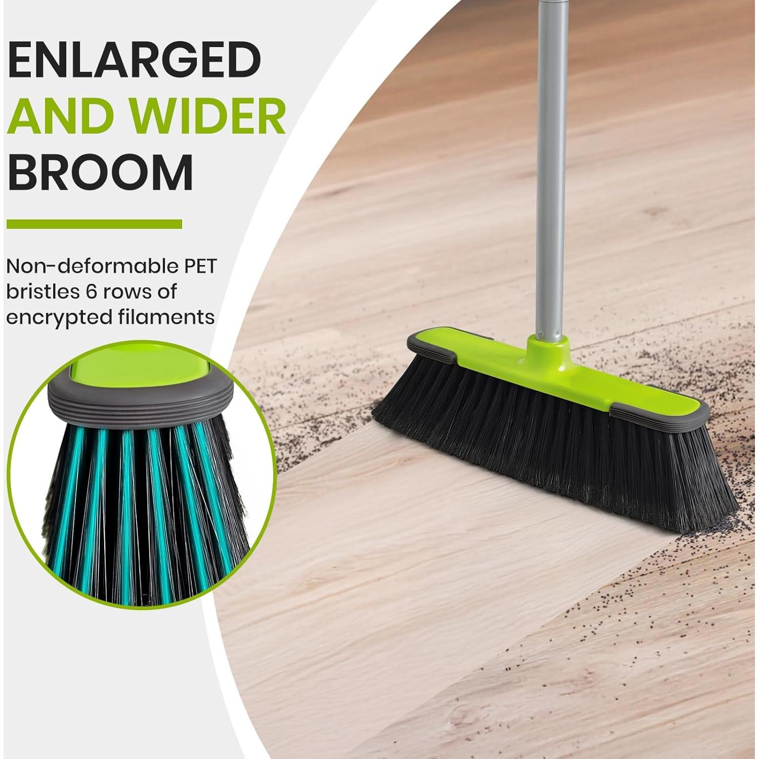 Escoba Interior Verde TrueYee 137 cm Cerda Suave Multiusos