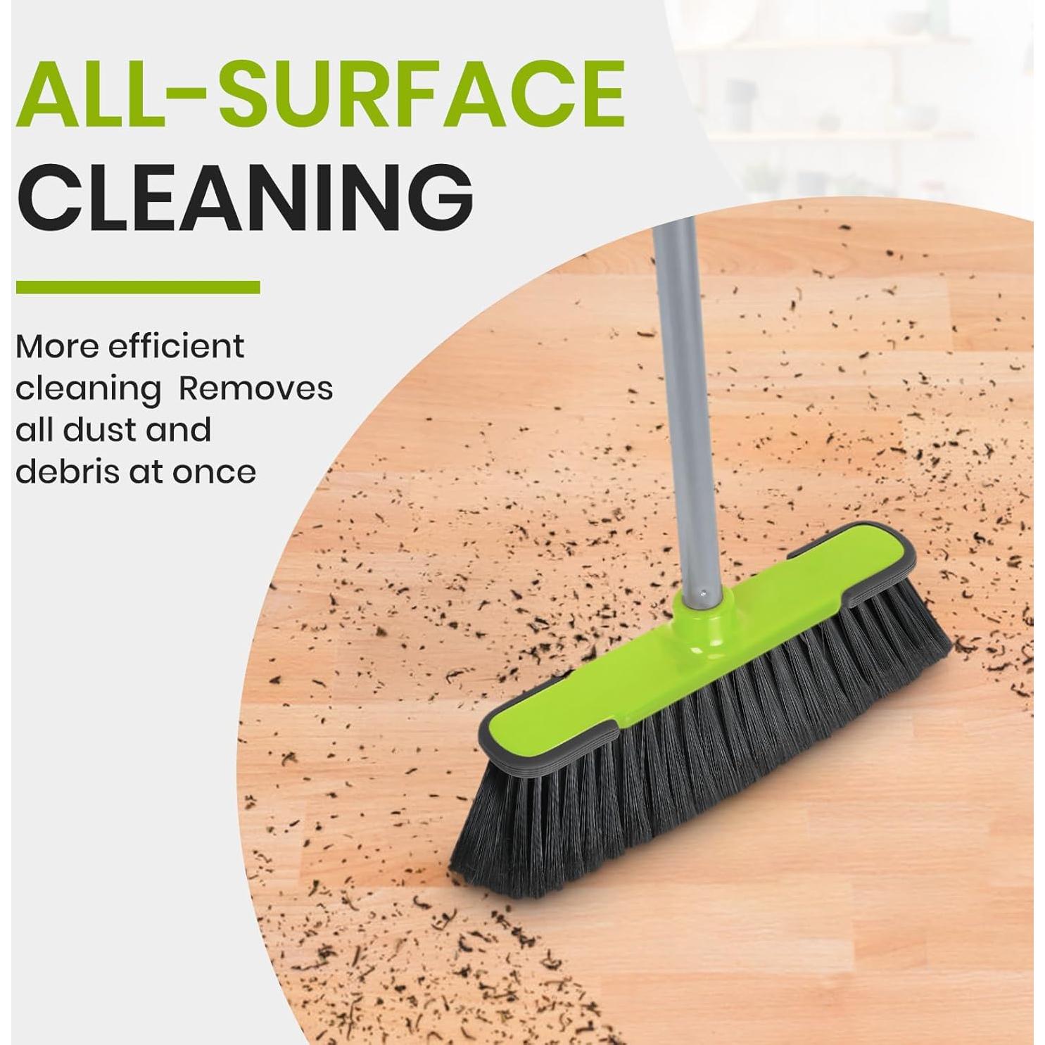 Escoba Interior Verde TrueYee 137 cm Cerda Suave Multiusos