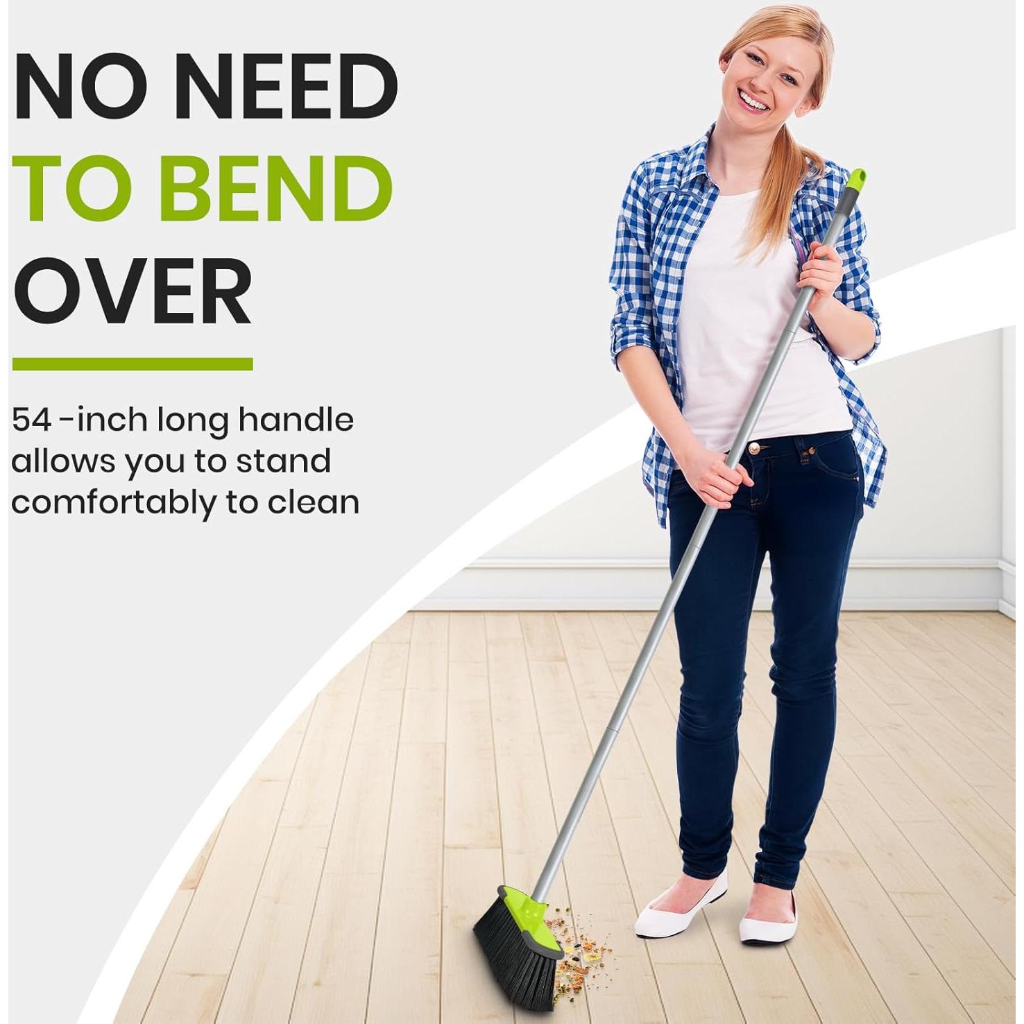 Escoba Interior Verde TrueYee 137 cm Cerda Suave Multiusos