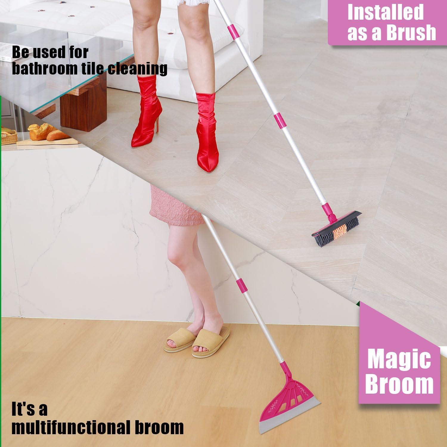 Cepillo Limpiador de Juntas UNCLE ROCK con Escoba Mágica Rosa