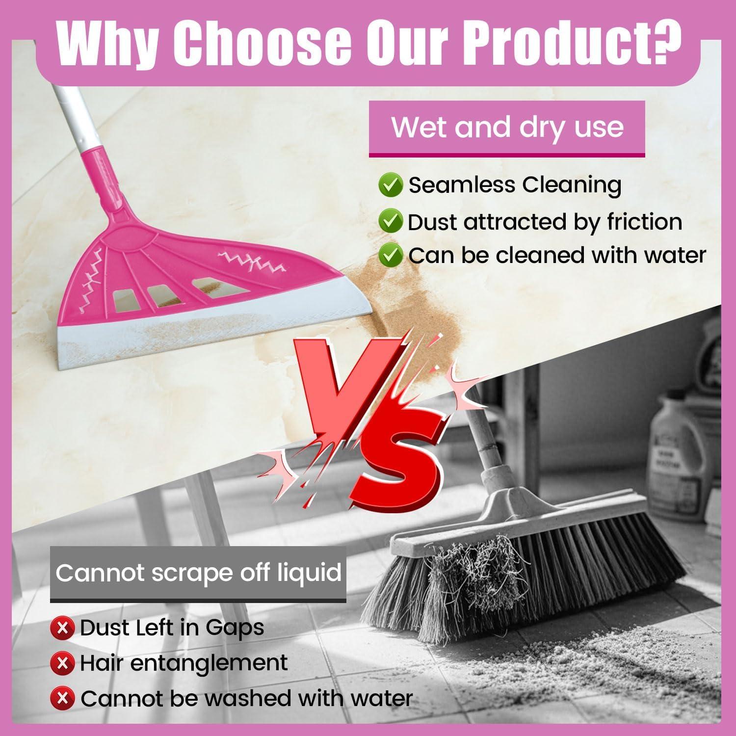 Cepillo Limpiador de Juntas UNCLE ROCK con Escoba Mágica Rosa