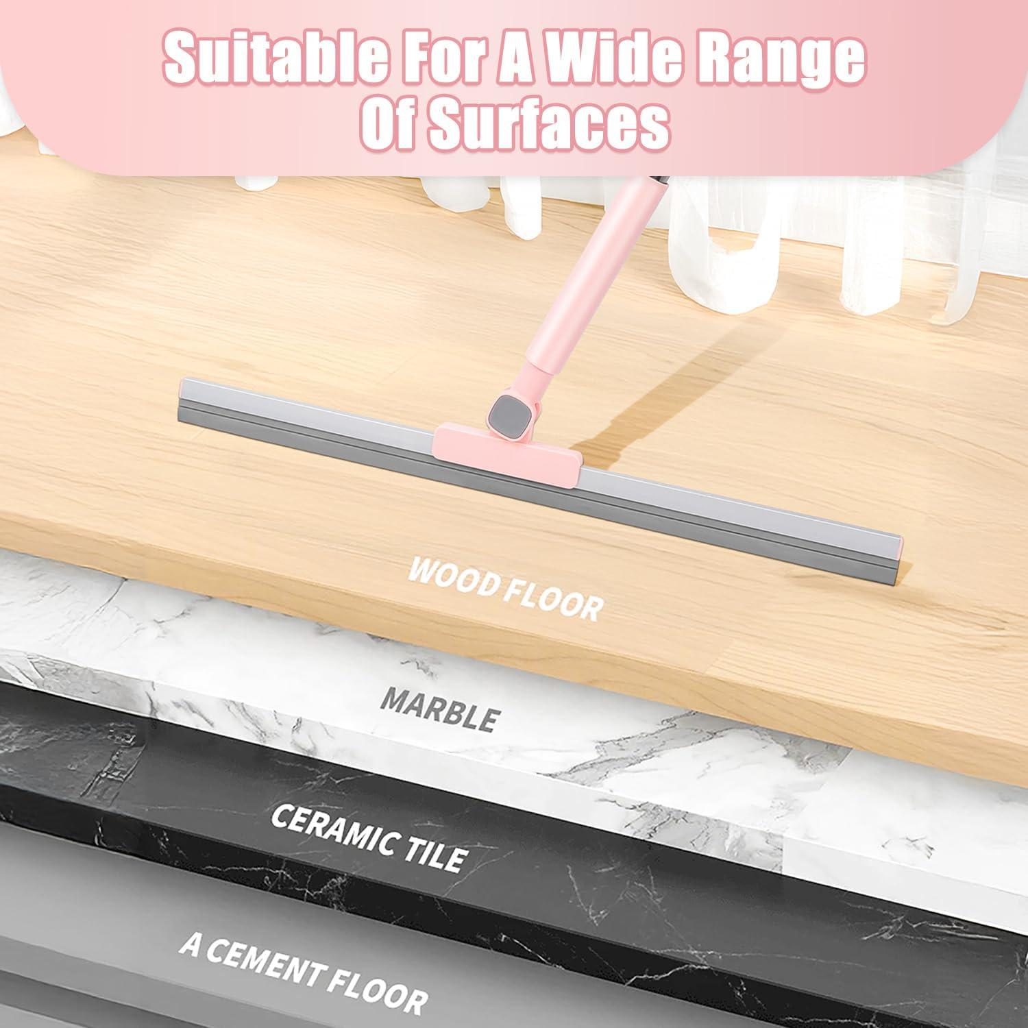 Escoba Raspadora de Piso Tikaa Atok 50 cm Rosa Telescópica