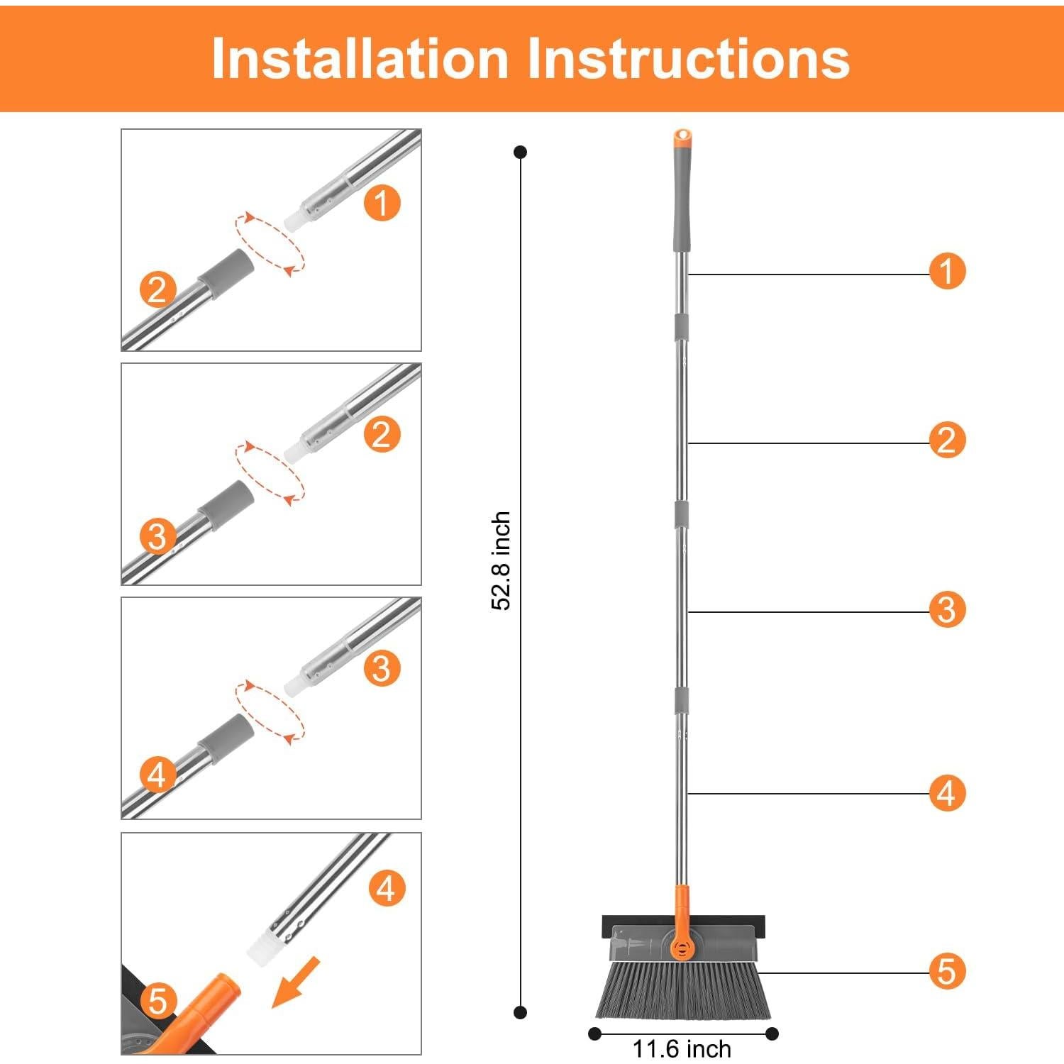 Escoba Interior KeFanta SE-Indoor Broom-01 con Raspador 135 cm