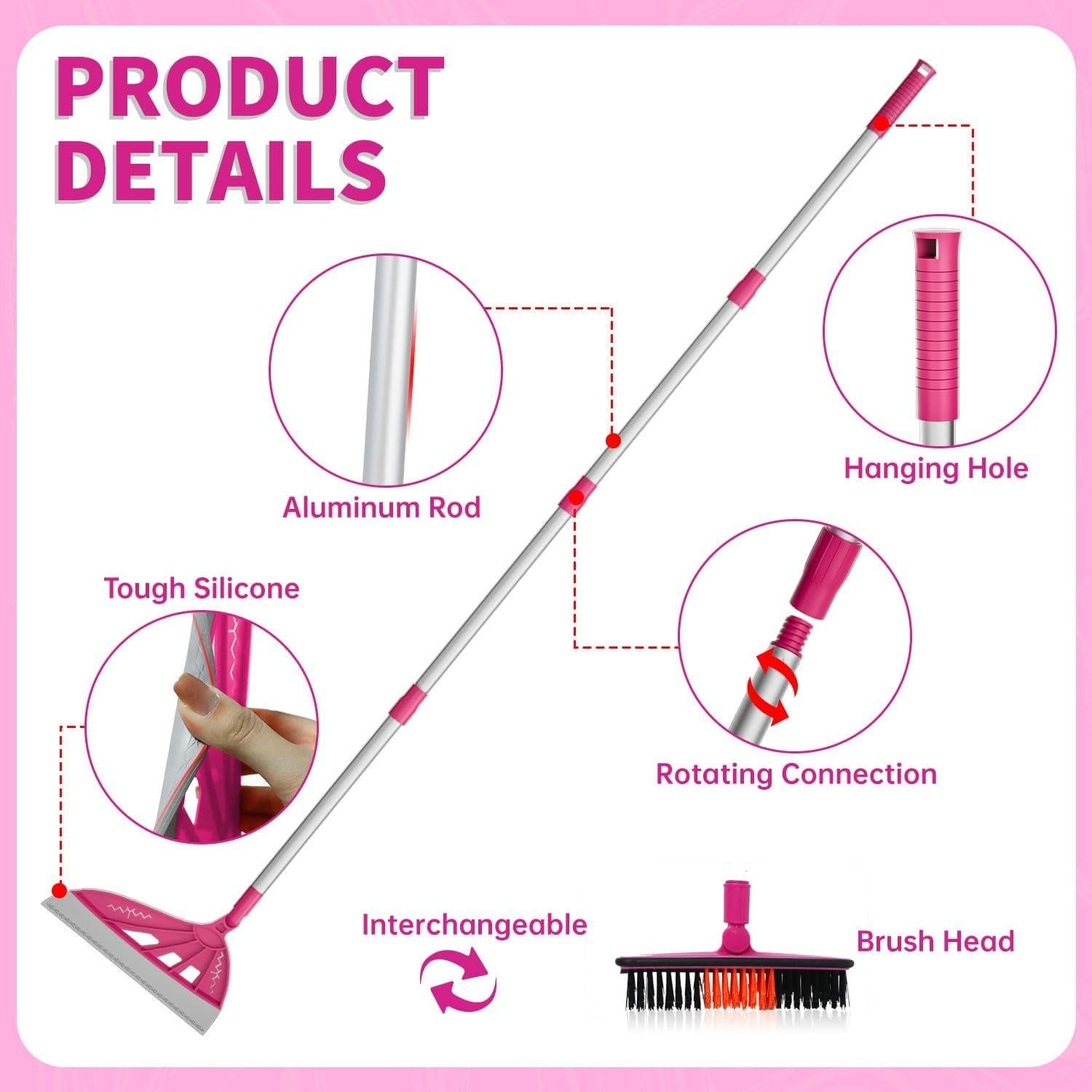 Escoba Raspadora Ajustable Inpack 60 cm Silicona Rosa