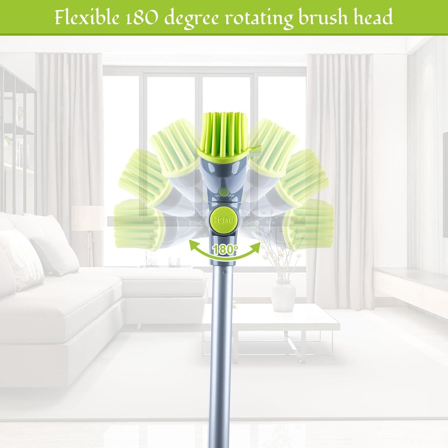 Escoba de goma Homilifibra NC-GMS 180° con rasqueta y guantes