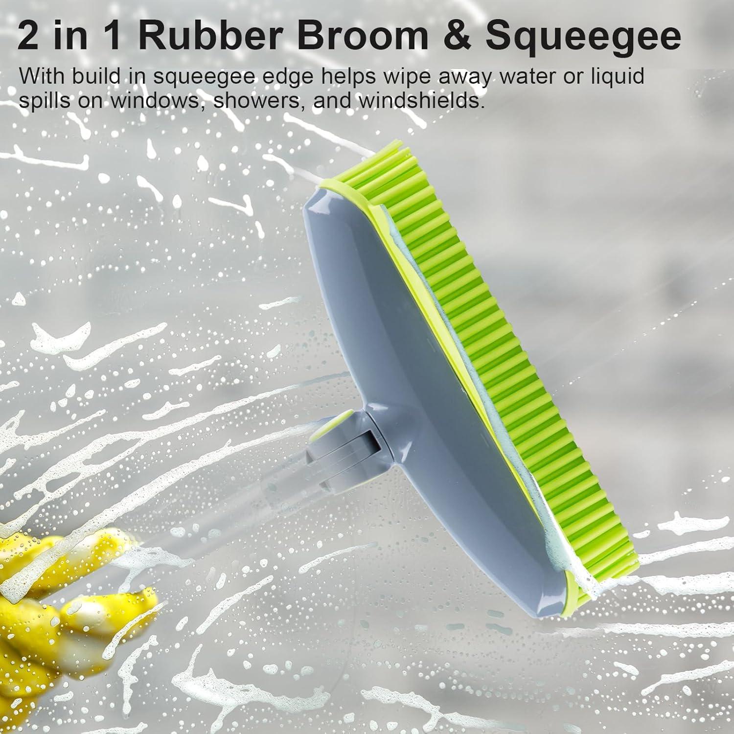 Escoba de goma Homilifibra NC-GMS 180° con rasqueta y guantes