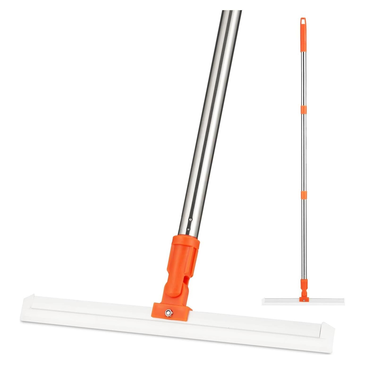 Raspador de Piso de Goma Neeklinny 35.56 cm con Mango Ajustable 121.92 cm