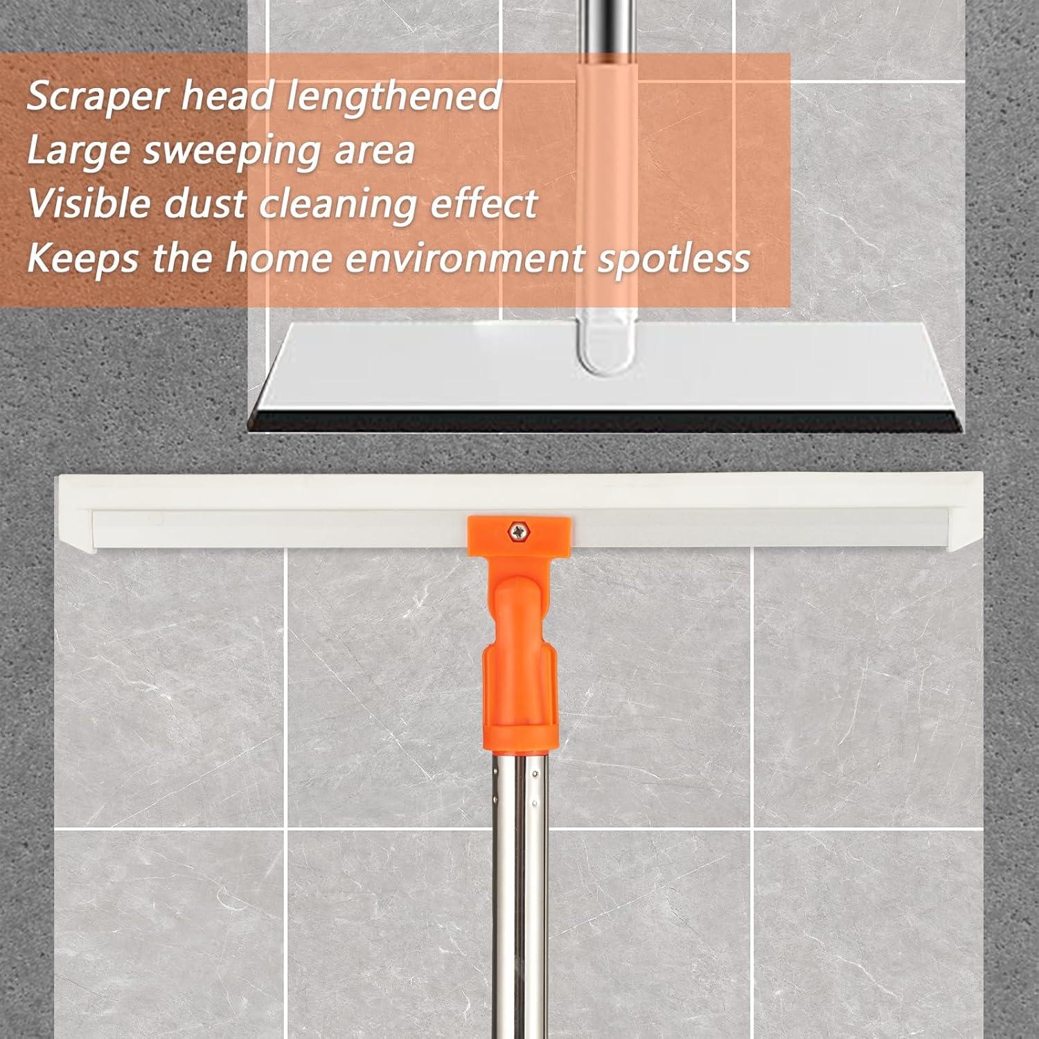 Raspador de Piso de Goma Neeklinny 35.56 cm con Mango Ajustable 121.92 cm