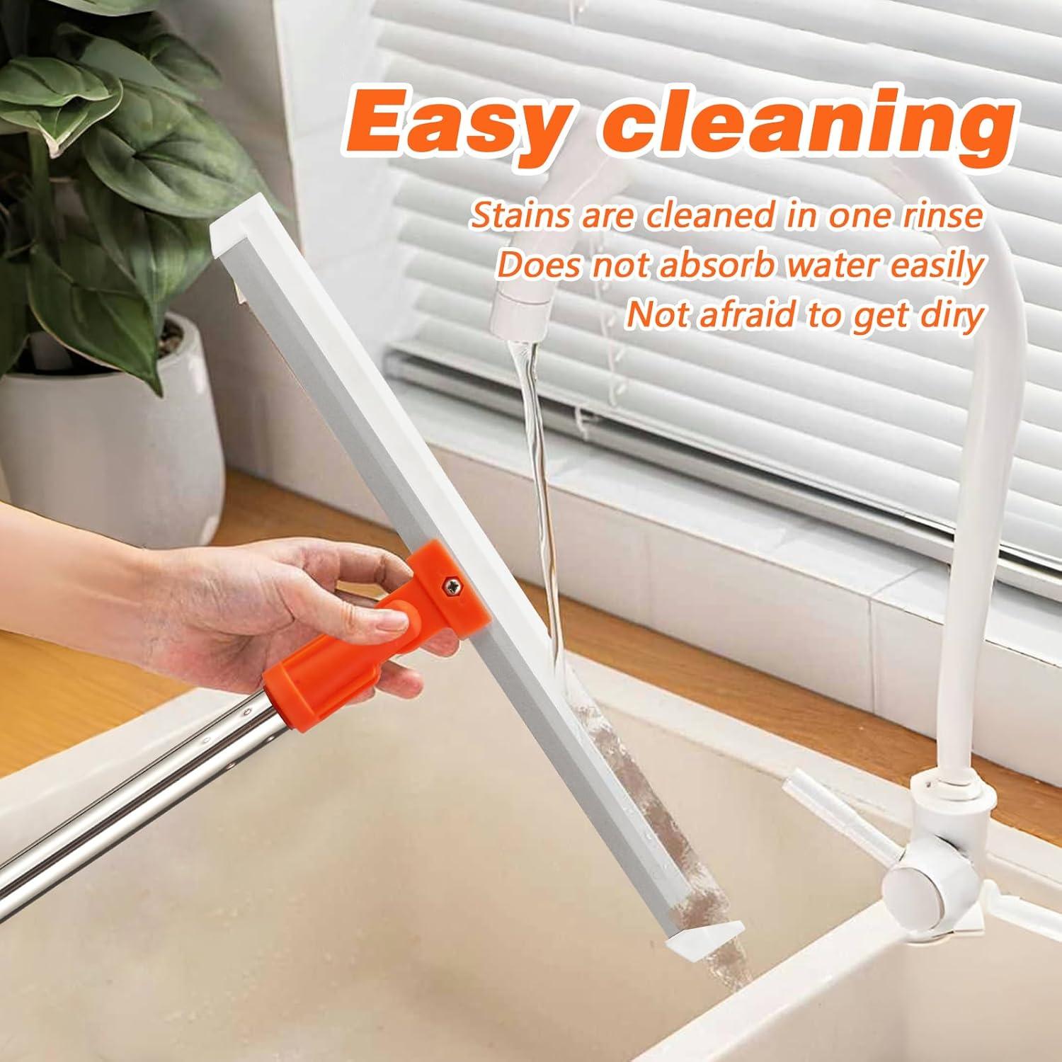 Raspador de Piso de Goma Neeklinny 35.56 cm con Mango Ajustable 121.92 cm