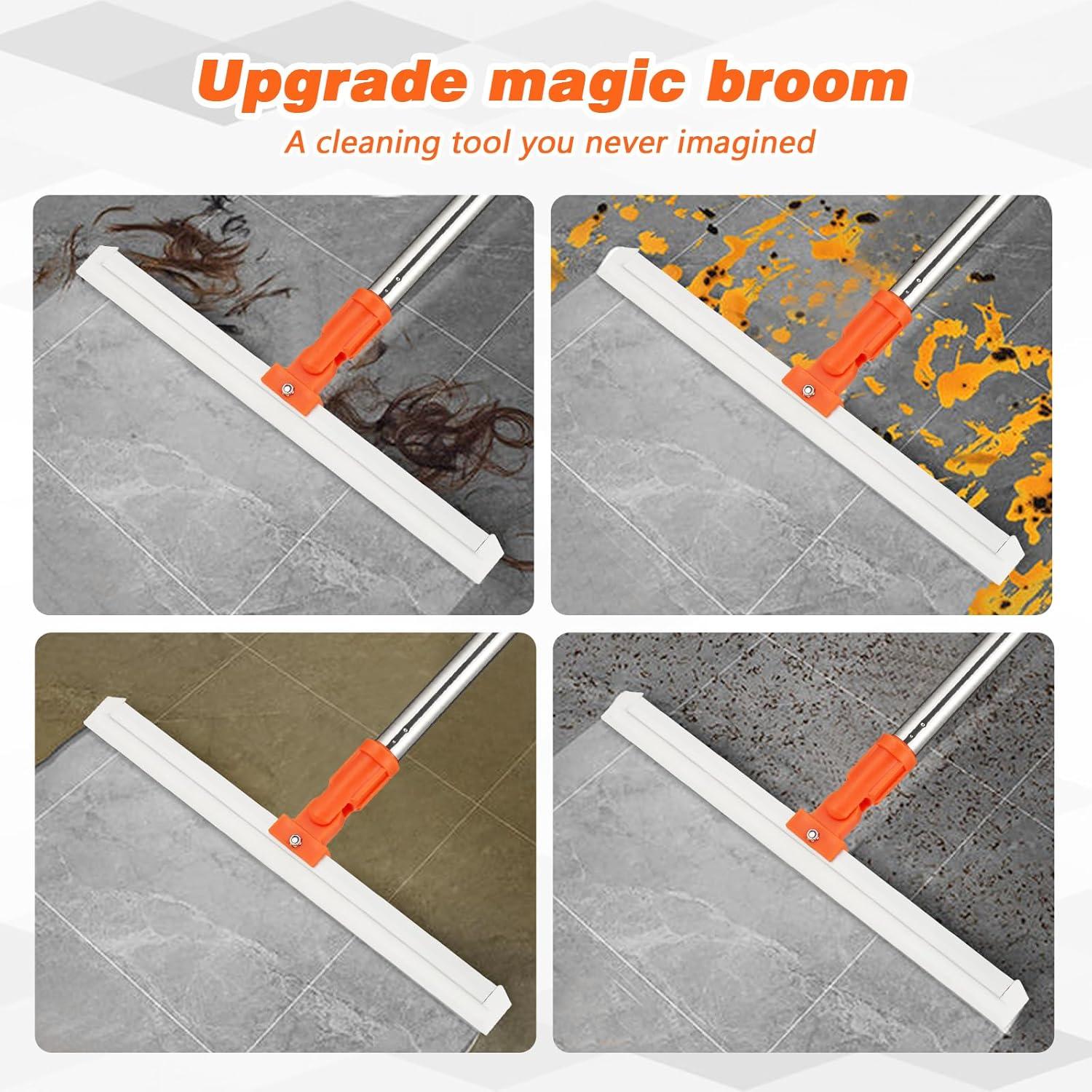 Raspador de Piso de Goma Neeklinny 35.56 cm con Mango Ajustable 121.92 cm