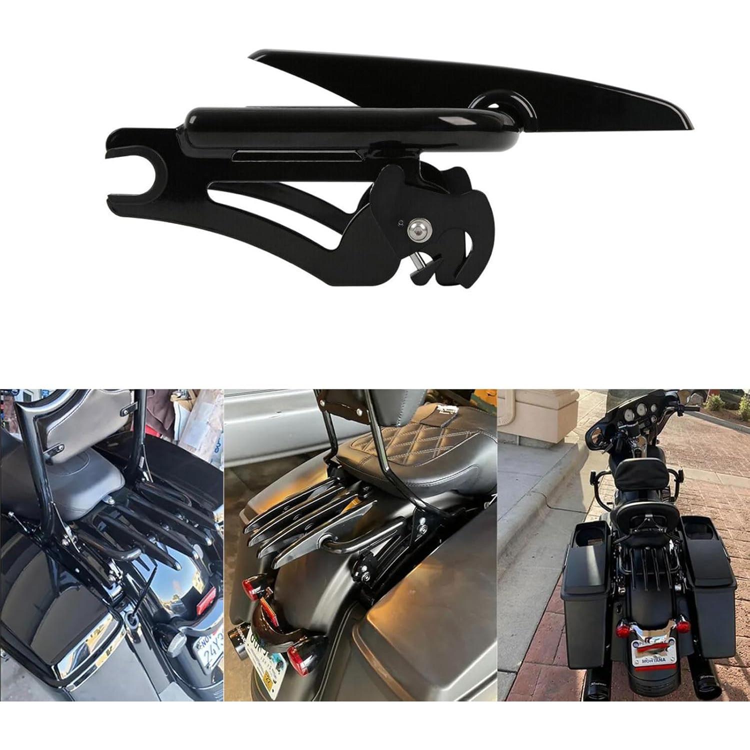 Soporte de Equipaje MZS Stealth para Motocicleta Negro 31.4x27.3cm