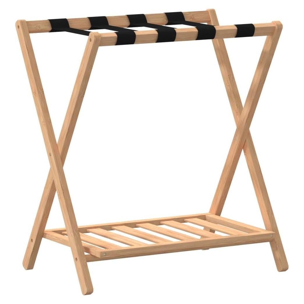 Soporte de Equipaje Plegable vidaXL de Bambú Natural 68x38x58cm