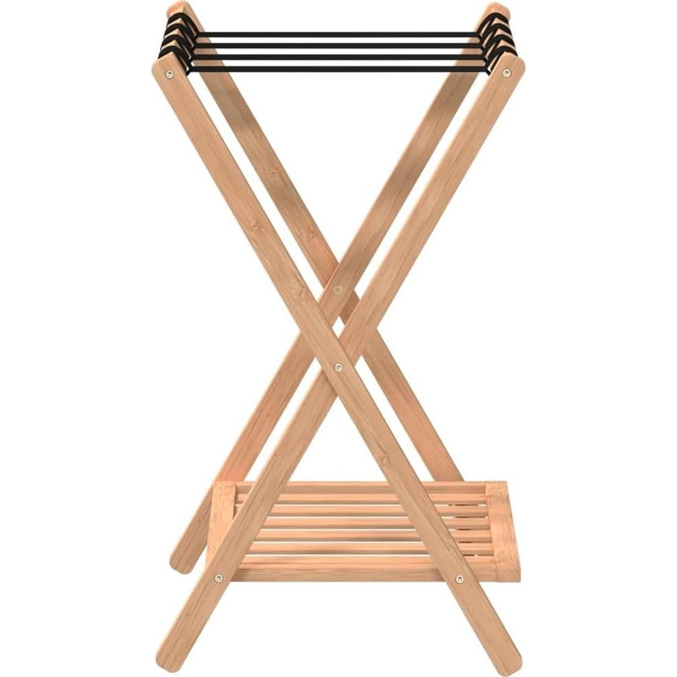 Soporte de Equipaje Plegable vidaXL de Bambú Natural 68x38x58cm