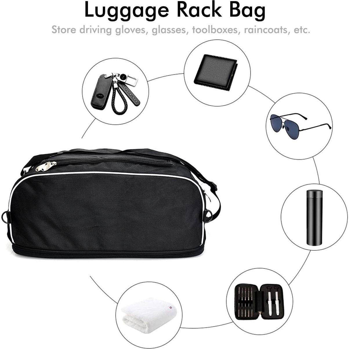 Bolsa de Equipaje Plegable HDBUBALUS para Motocicleta Nylon Negro