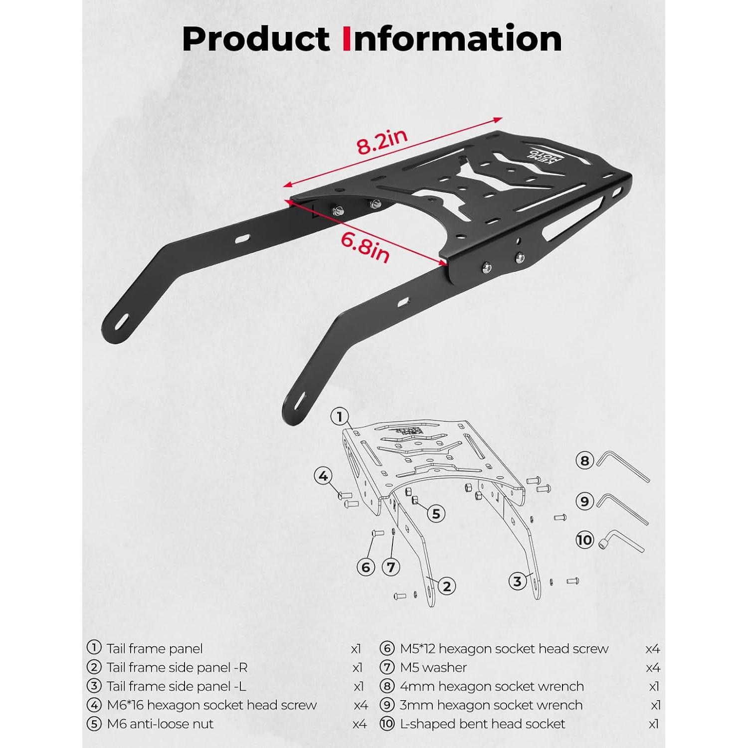 Soporte Trasero KEMIMOTO Rack de Equipaje para Super73 R Negro