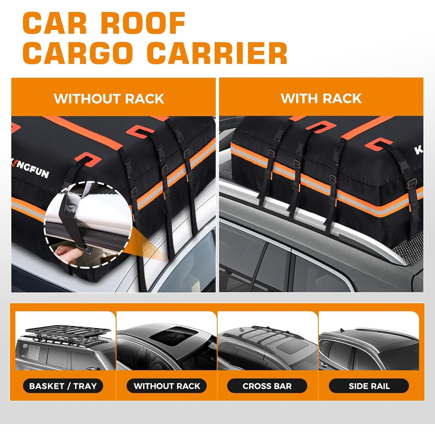 Transportador de Carga de Techo Kingfun 15 Pies Cúbicos Impermeable