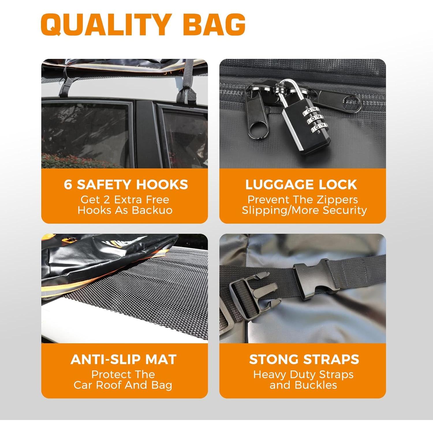 Transportador de Carga de Techo Kingfun 15 Pies Cúbicos Impermeable