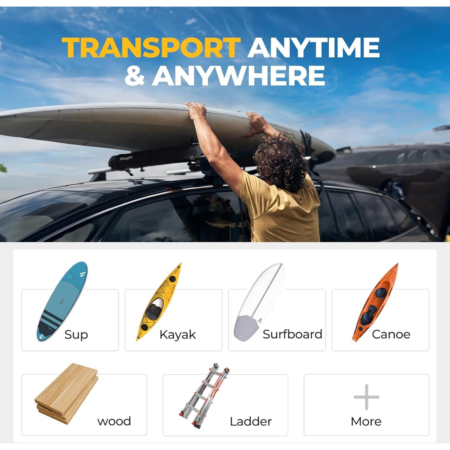 Almohadillas de Techo BougeRV 80 cm para Portaequipajes