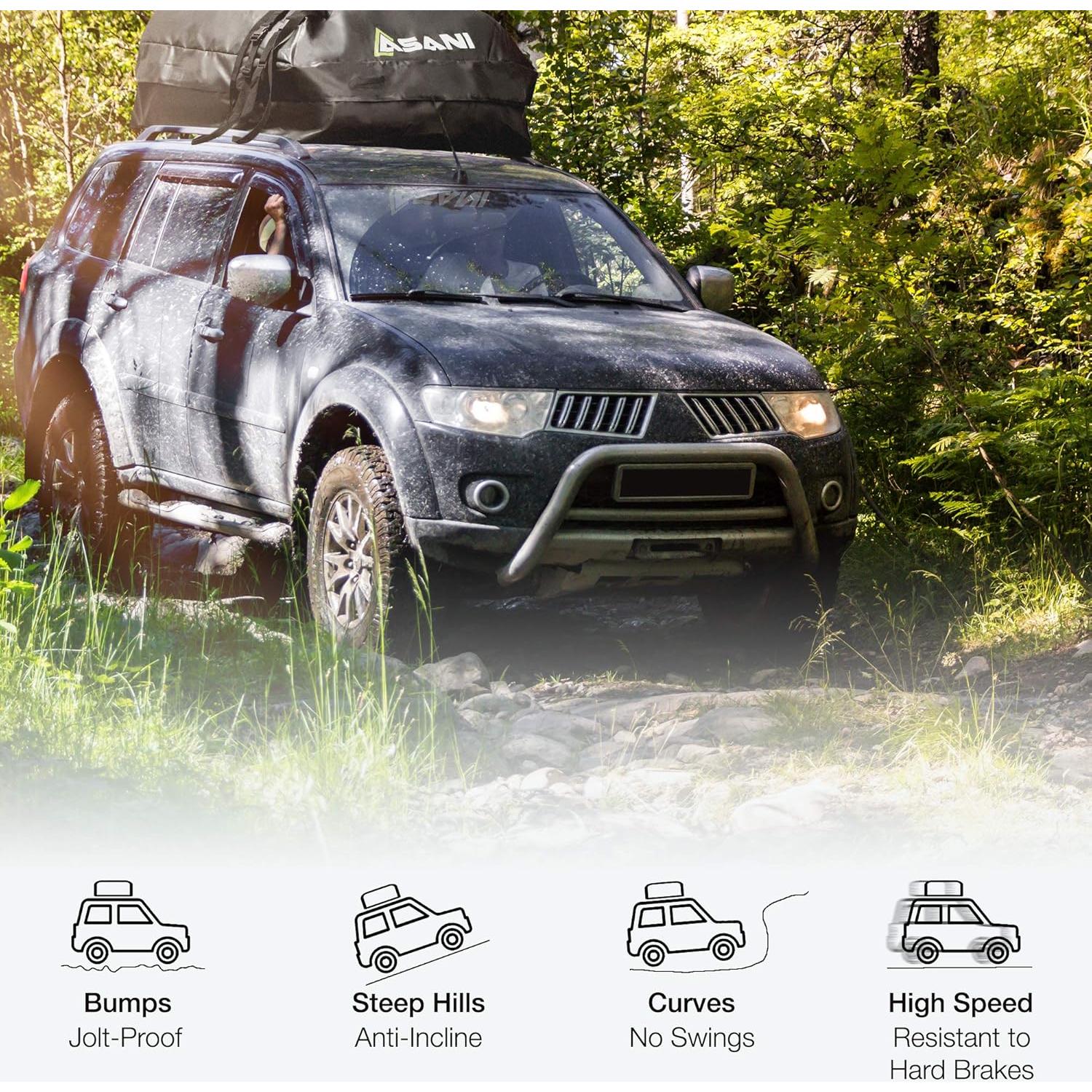 Bolsa de Techo Impermeable Asani 425L con 8 Correas 112x86x43cm