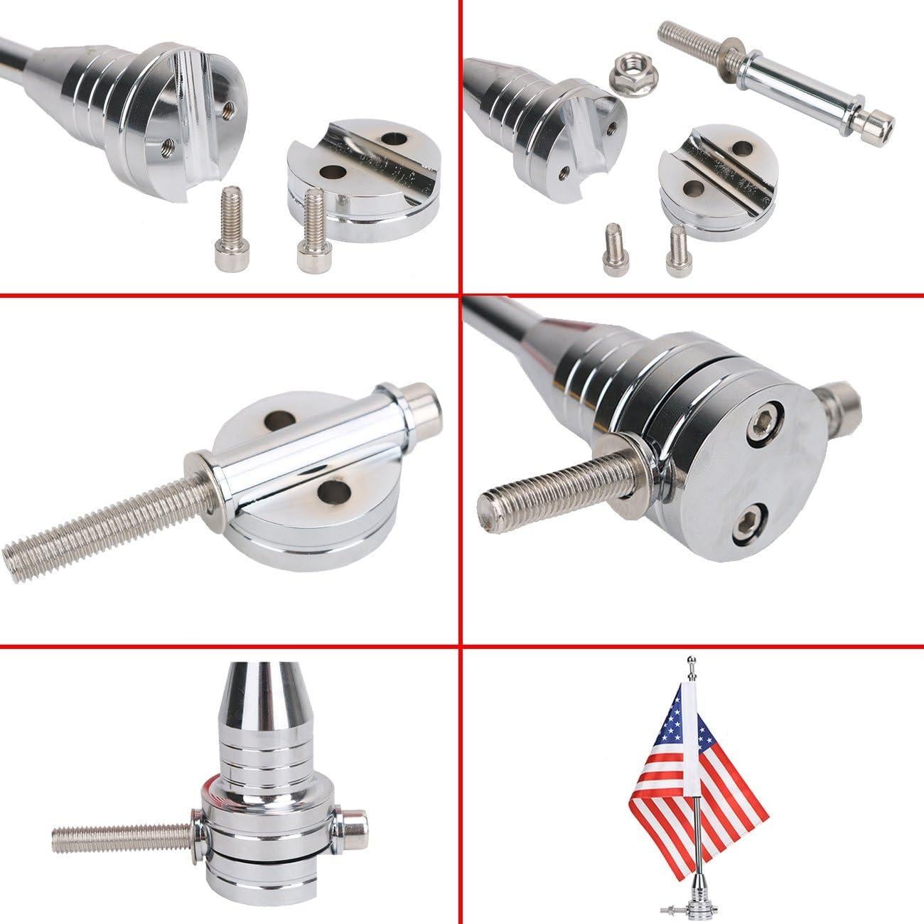 Soporte de Bandera para Motocicleta Harley Davidson - Acero Inoxidable