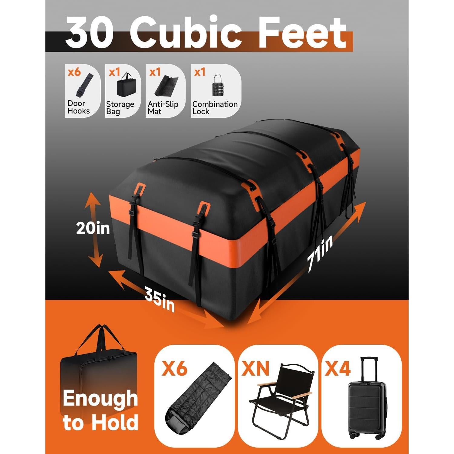 Bolsa de Carga para Techo OUTMAX 30 Pies Cúbicos Impermeable