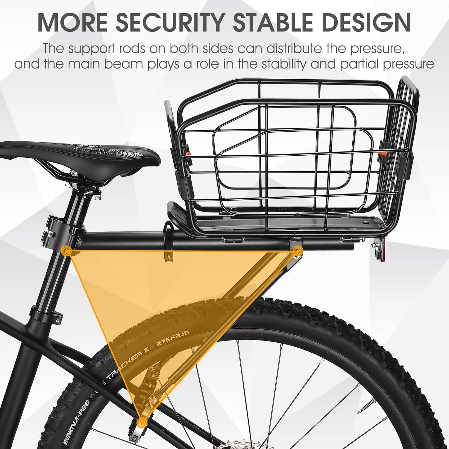 Portabicicletas trasero ANGGOER 165 kg con cesta desmontable