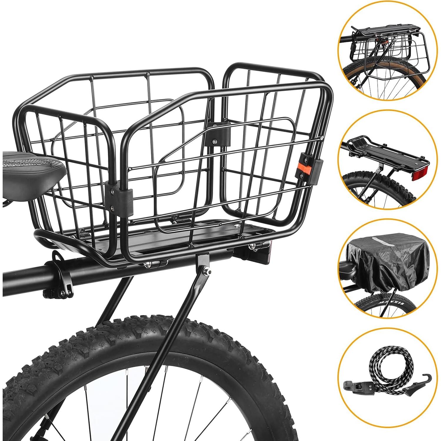 Portabicicletas trasero ANGGOER 165 kg con cesta desmontable