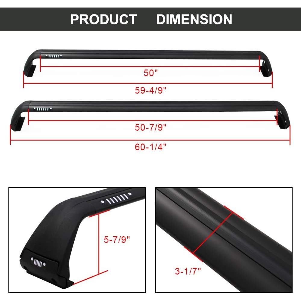 Barras Transversales de Techo Snailfly para Jeep Wrangler y Gladiator