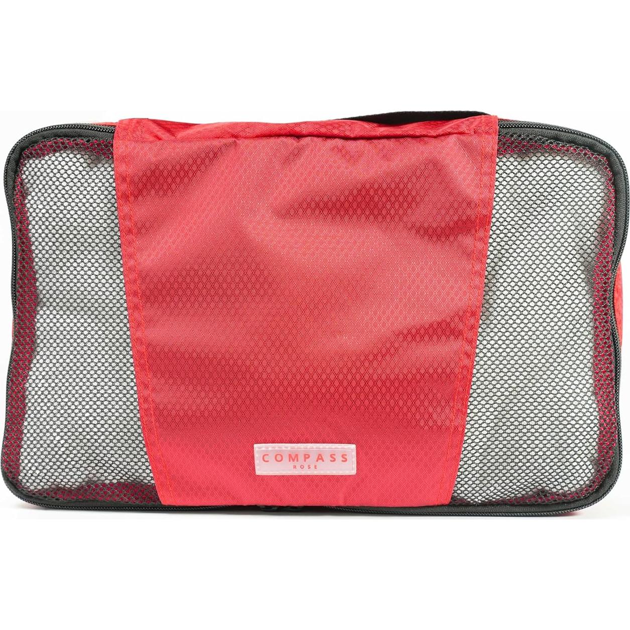 Cubos de Empaque Medianos Compass Rose - 4 Piezas Rojo y Gris