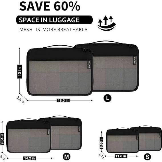 Bolsas Organizadoras de Cubos EASYFUN 6 Piezas Negro