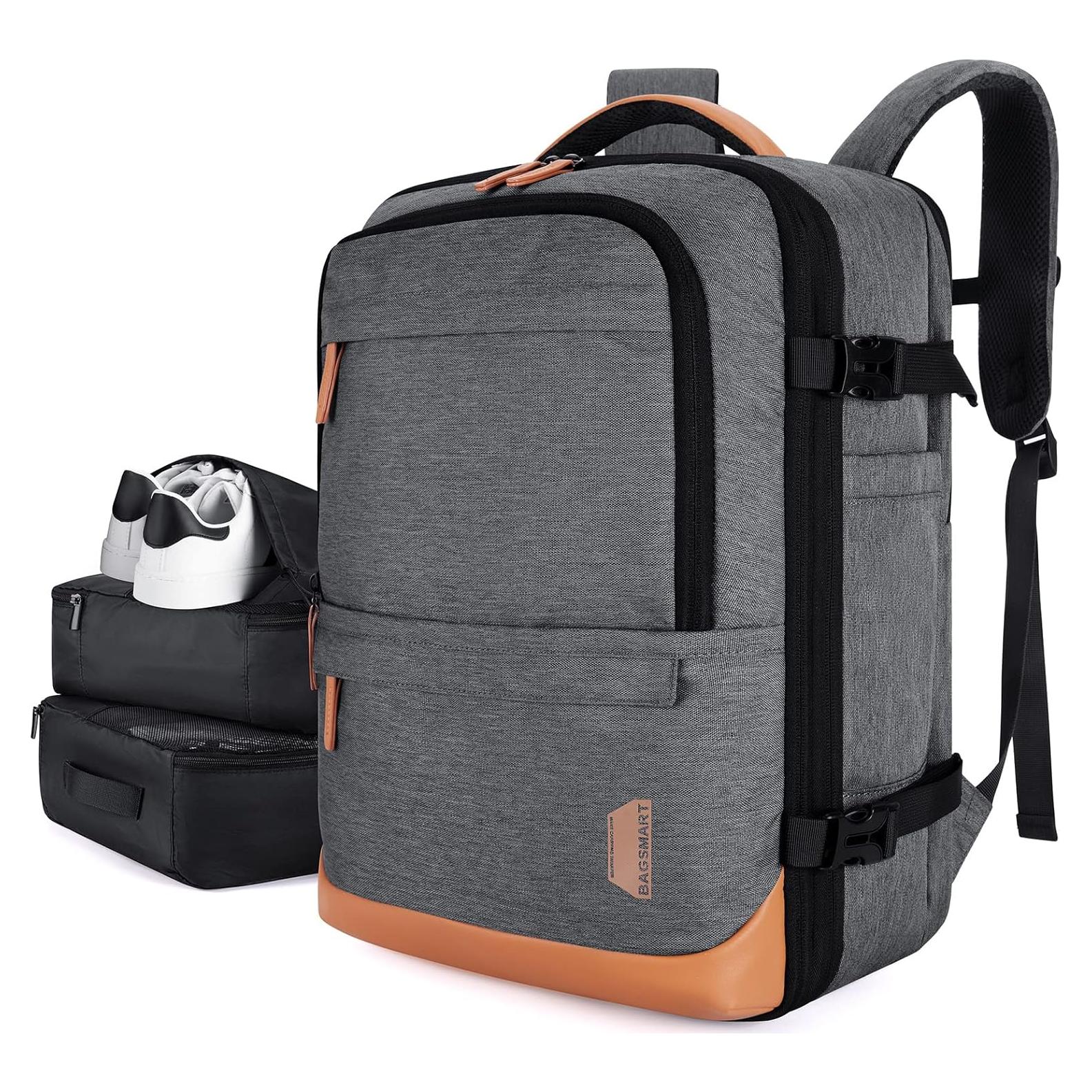 Mochila de Viaje BAGSMART Expandible 45L para Laptop 17" Gris