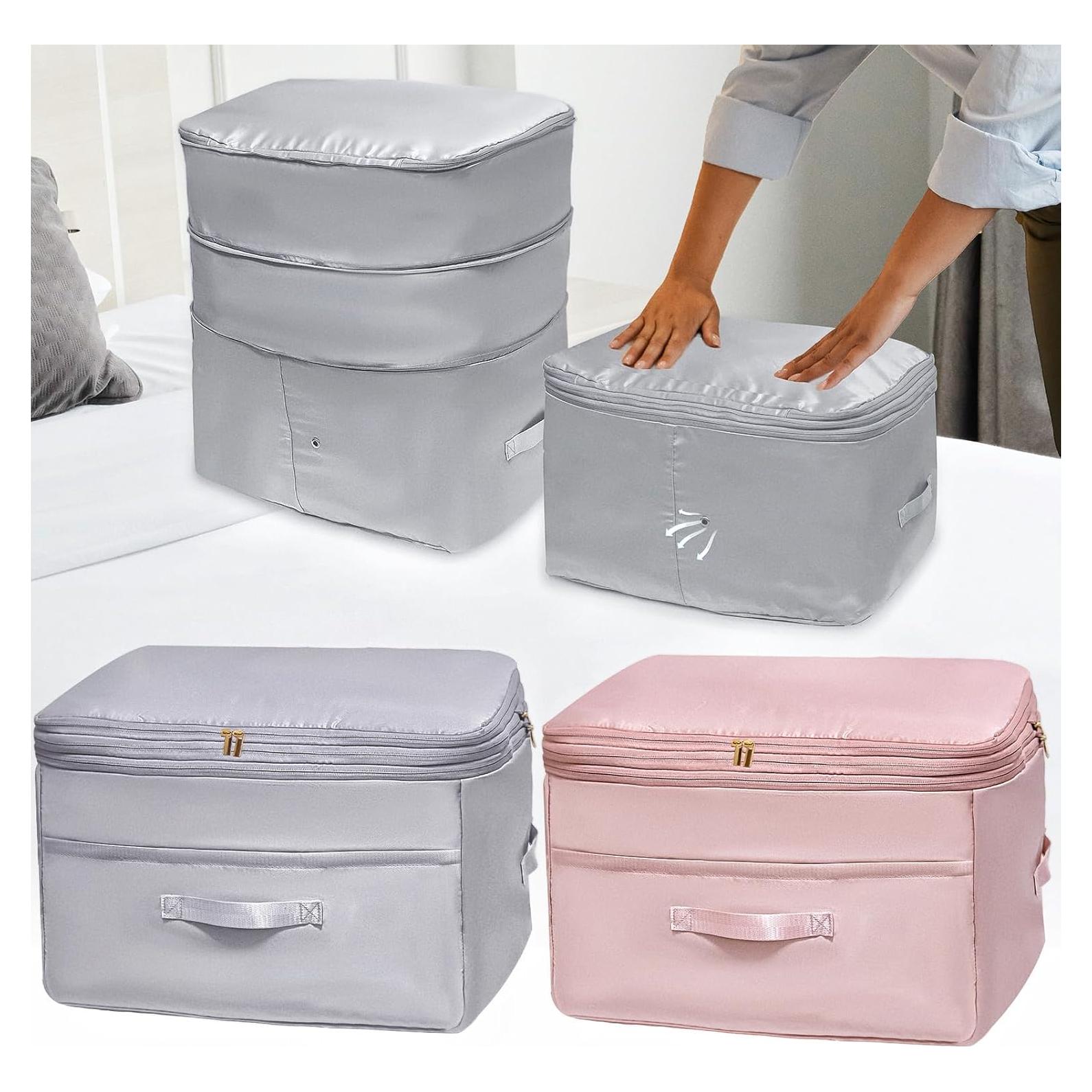 Bolsa de Almacenamiento SUNOHE 2 Paquete X-Large Gris Rosa