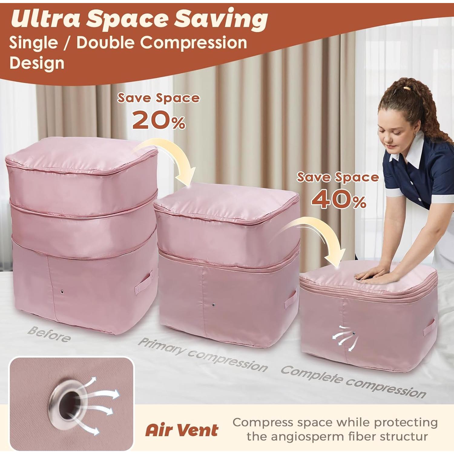 Bolsa de Almacenamiento SUNOHE 2 Paquete X-Large Gris Rosa