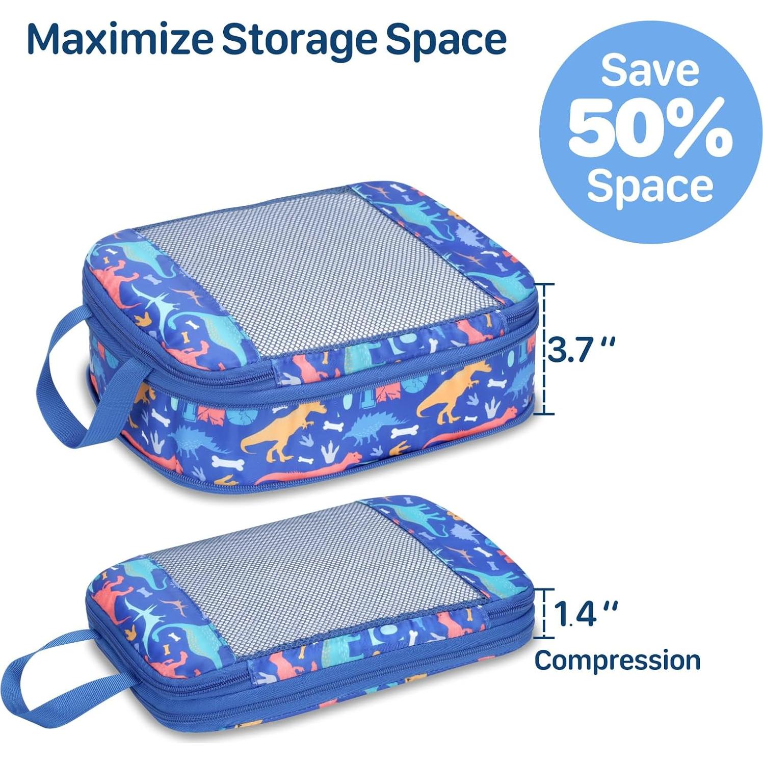 Mochila Infantil BrainyBees 15" Dinosaurio Negro con Cubos