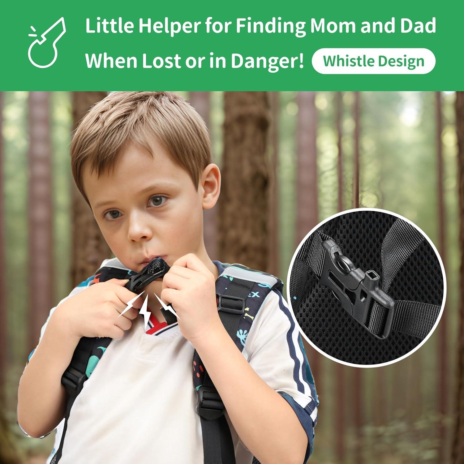 Mochila Infantil BrainyBees 15" Dinosaurio Negro con Cubos