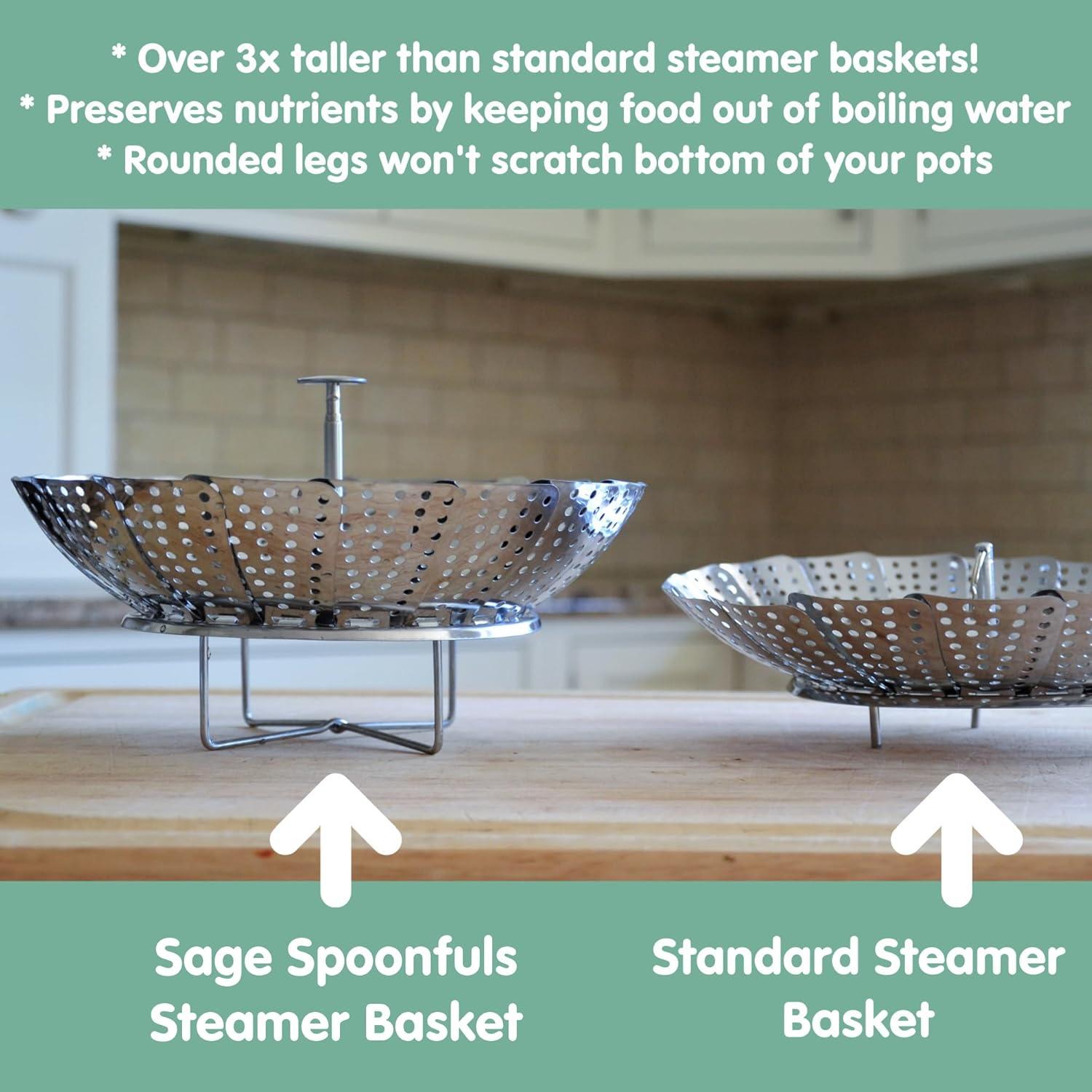 Cesta de Vapor Sage Spoonfuls para Bebés, Acero Inoxidable 14.5 cm