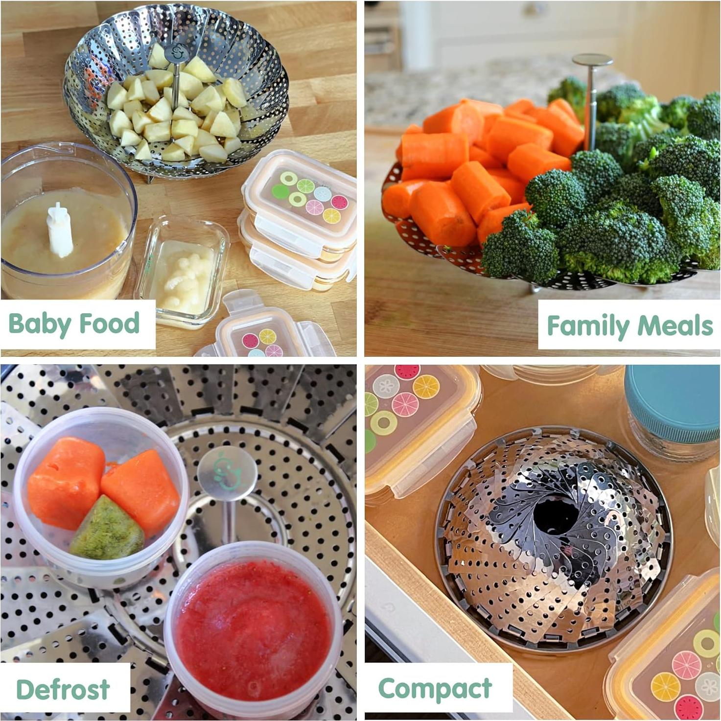 Cesta de Vapor Sage Spoonfuls para Bebés, Acero Inoxidable 14.5 cm