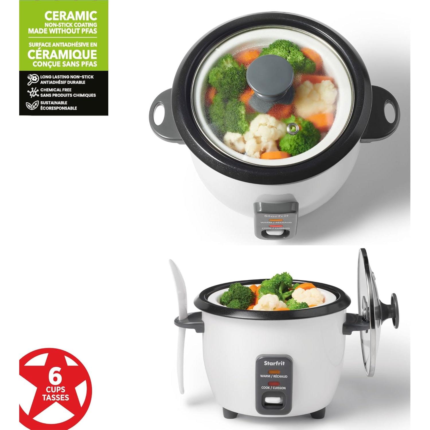 Olla Arrocera Eléctrica Starfrit 6 Tazas Cerámica 300W