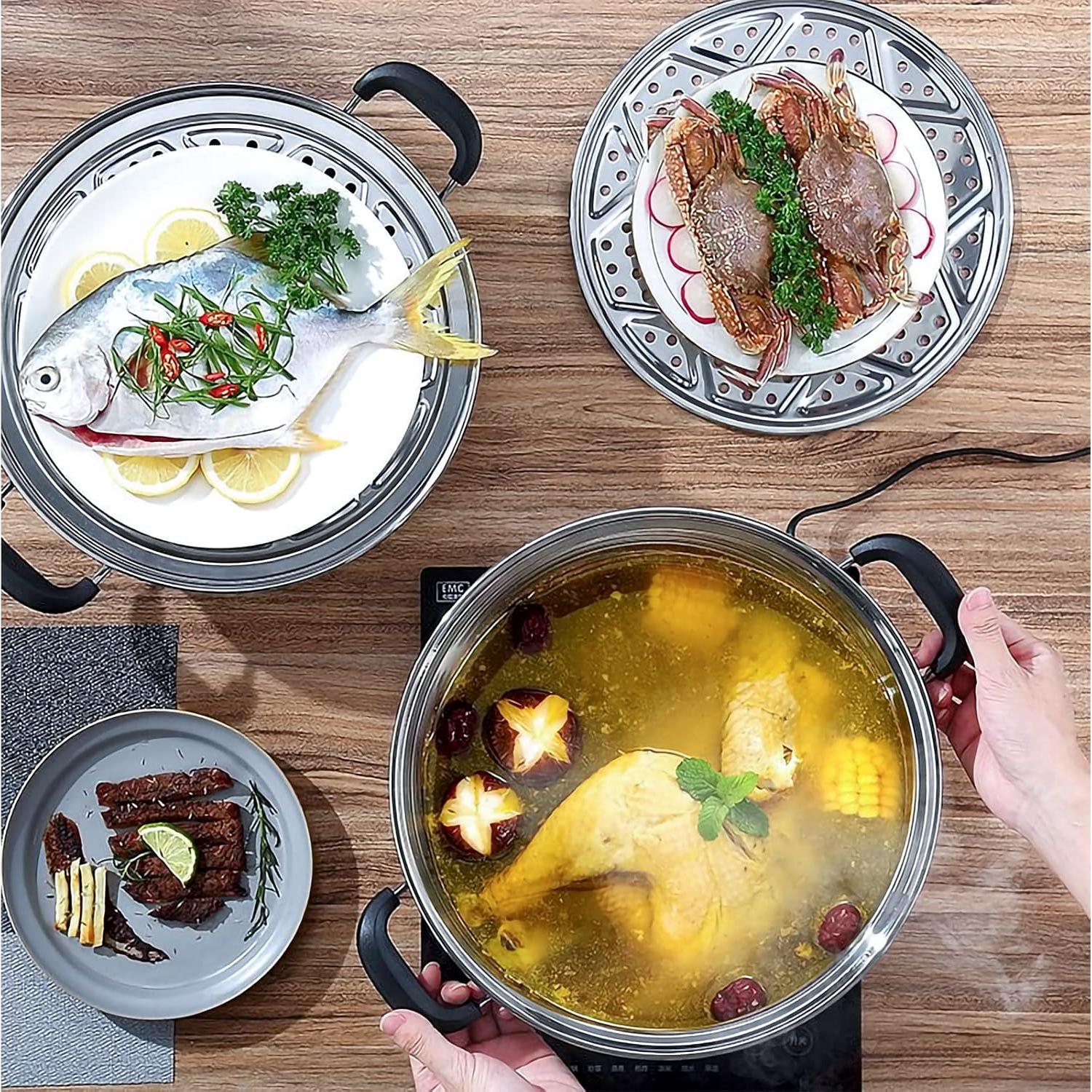 Olla Vapor MANO 28 cm Acero Inoxidable Doble Capa Multifuncional