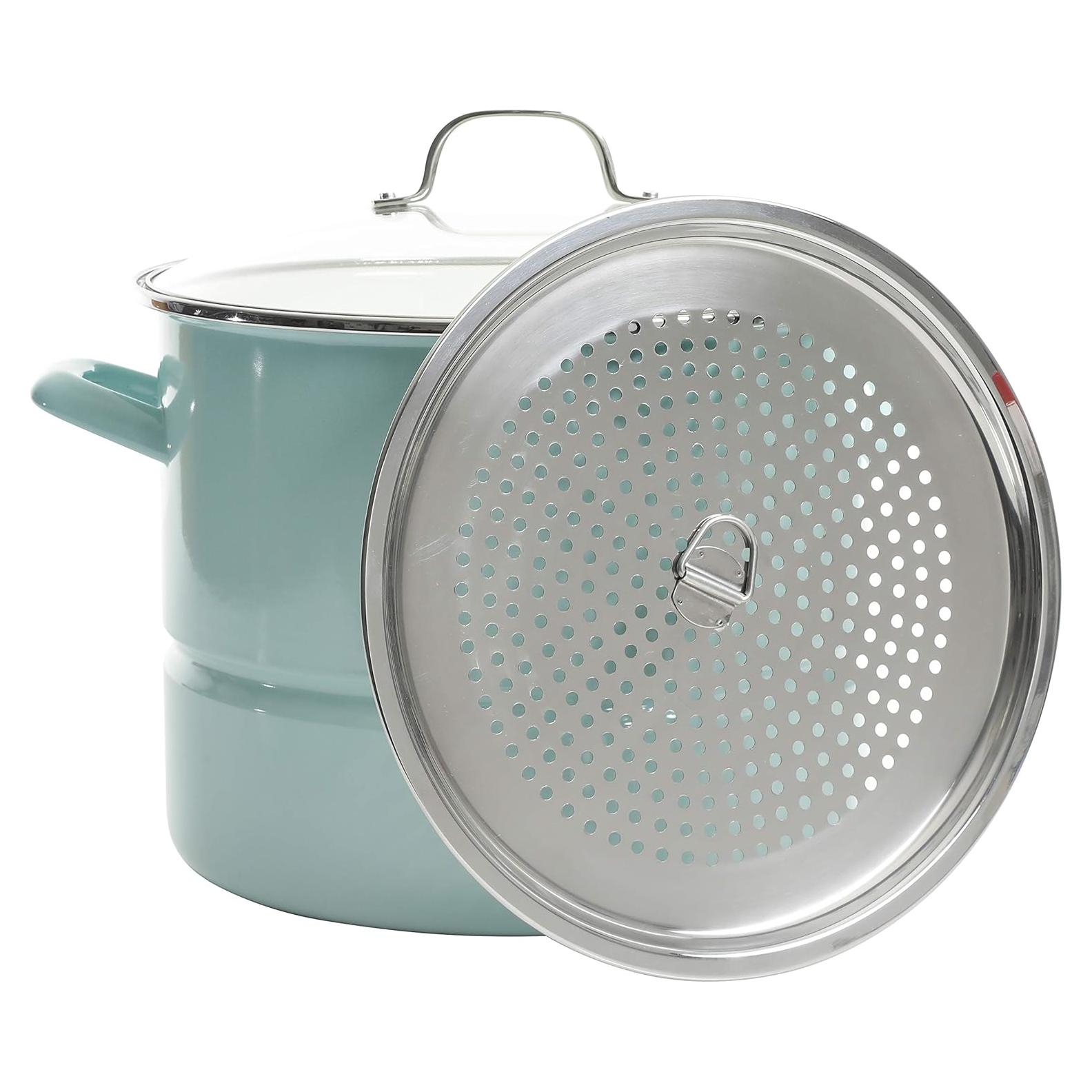 Olla de vapor Kenmore 16 cuartos con inserto y tapa azul