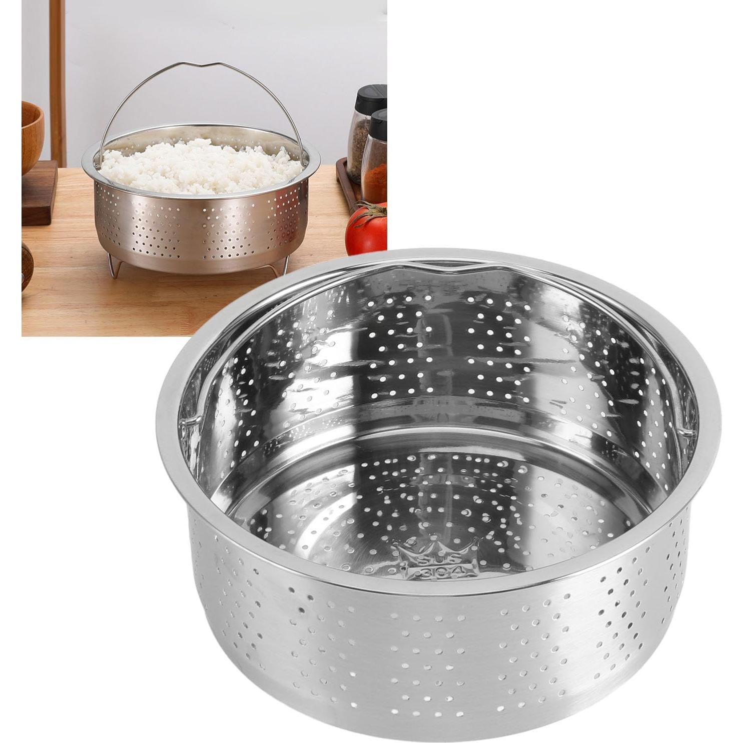 Cesta de Vapor Acero Inoxidable TOPINCN 13.8cm Utensilio Cocina