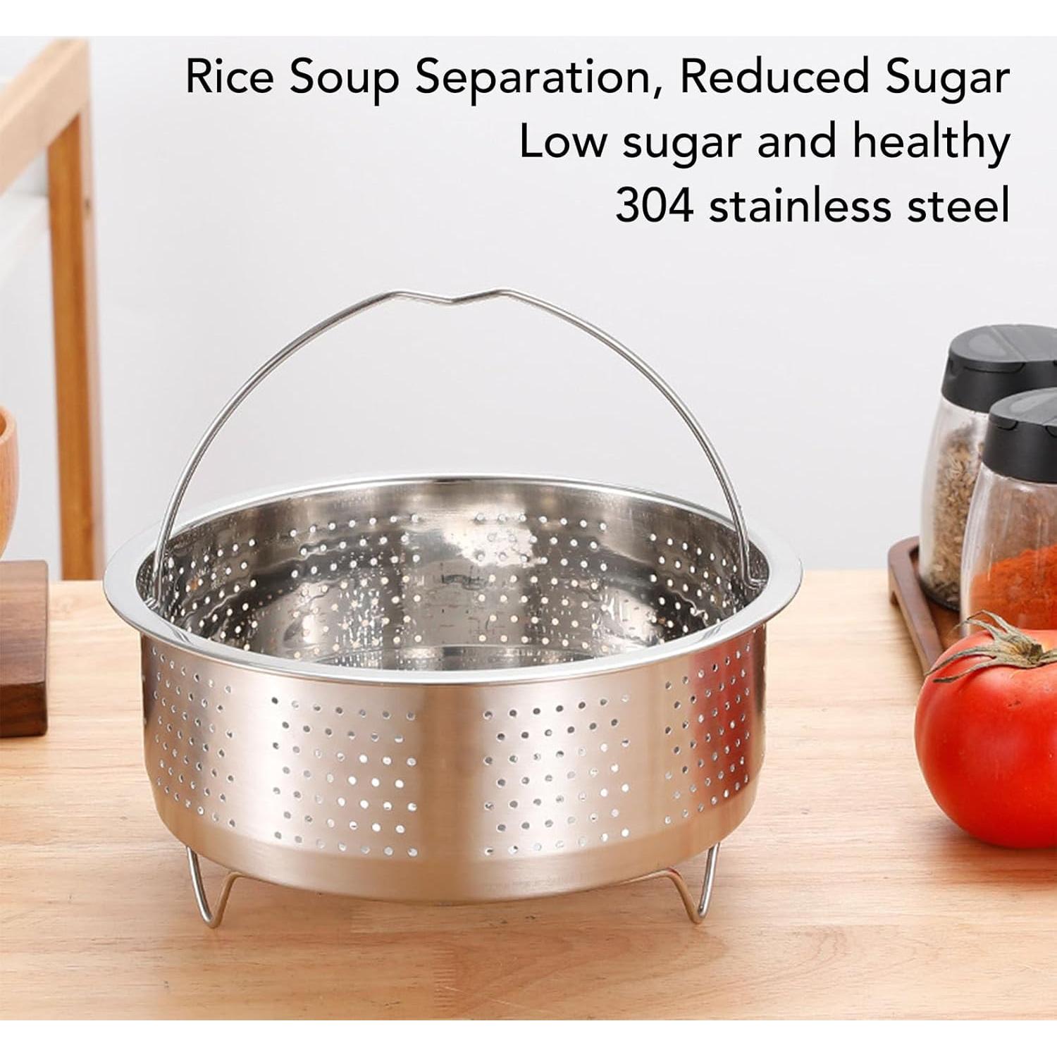 Cesta de Vapor Acero Inoxidable TOPINCN 13.8cm Utensilio Cocina