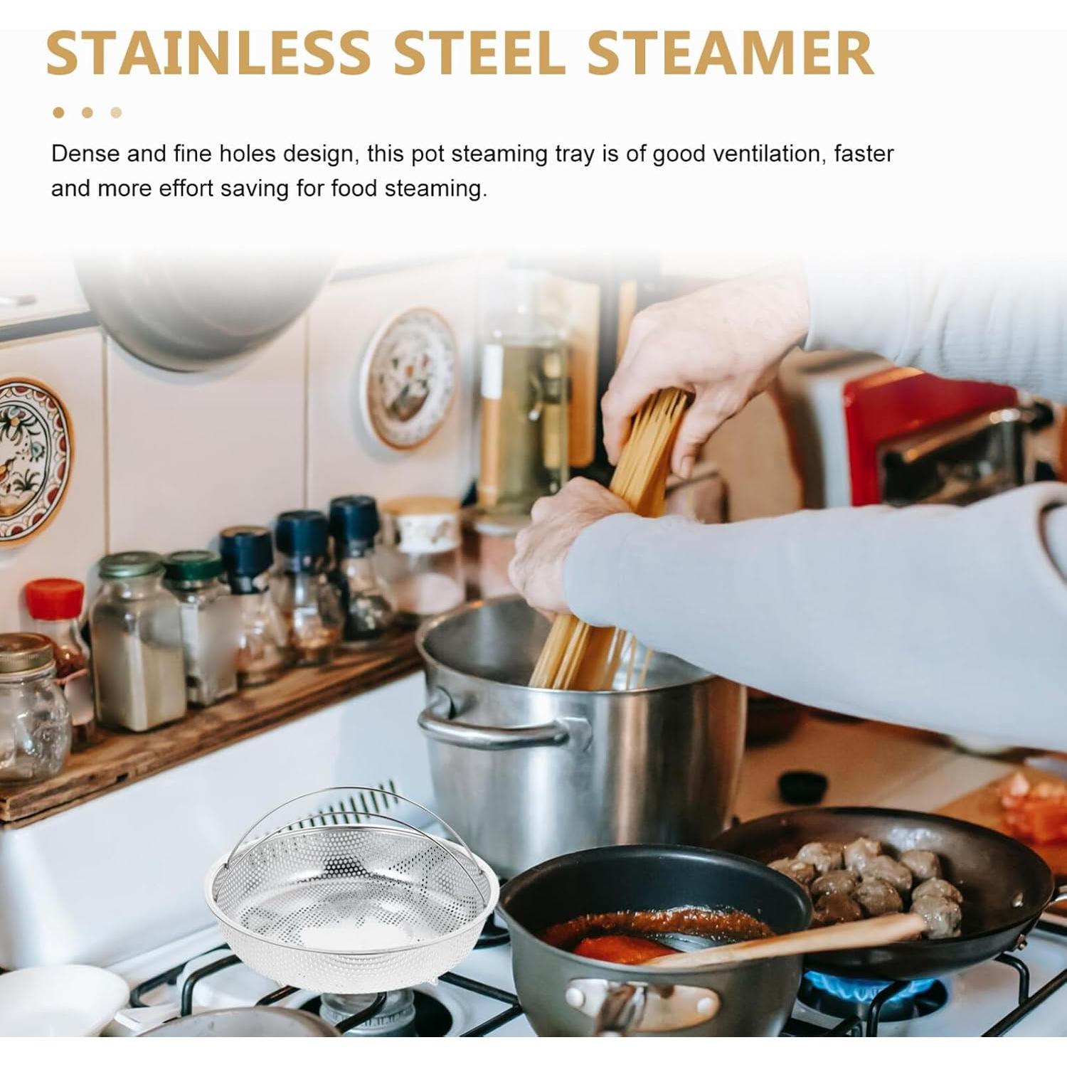 Cesta de Vapor Kichvoe de Acero Inoxidable 22.5 cm Multiusos