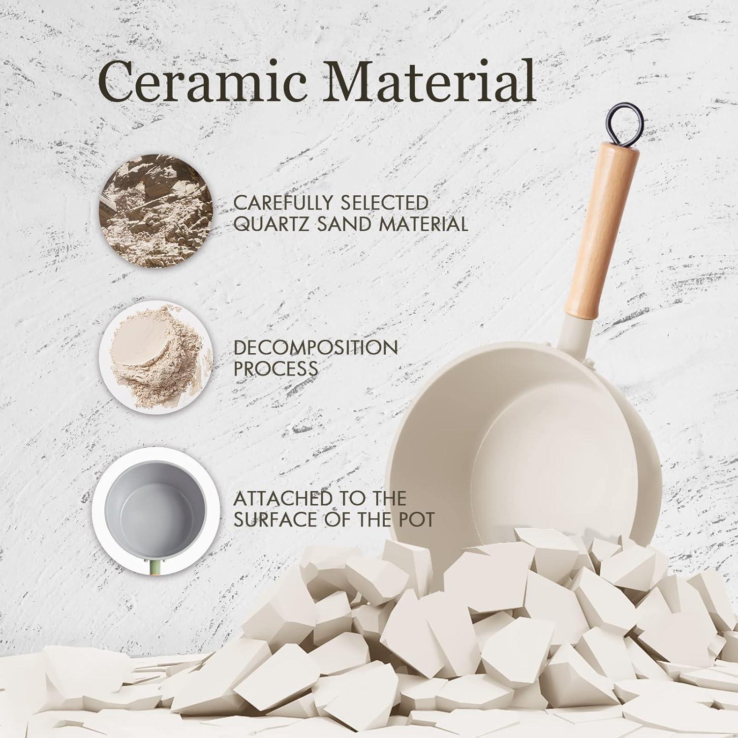 Cacerola Cerámica Antiadherente ROCKURWOK 3QT Verde con Vaporera