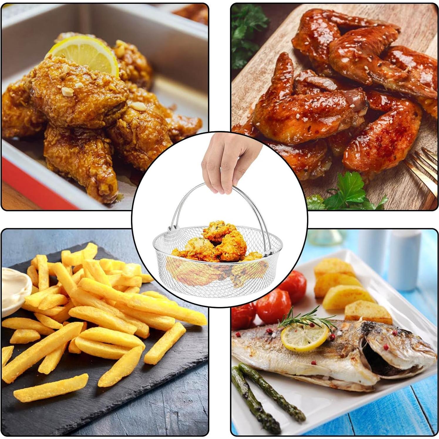 Cesta de Freidora de Aire TQEONKL 20.32 cm Acero Inoxidable